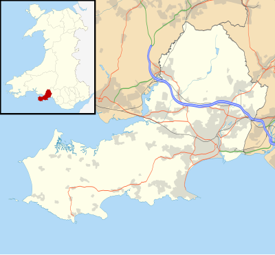 Mapa konturowa Swansea