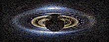The photomosaic from NASA's "Wave at Saturn" campaign. The collage includes some 1,600 photos taken by members of the public on The Day the Earth Smiled. The Faces of 'Wave at Saturn'.jpg