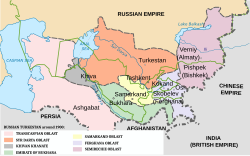 Vị trí của Turkestan thuộc Nga