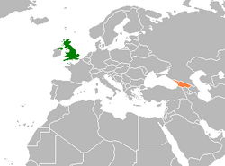 Haritada gösterilen yerlerde United Kingdom ve Georgia