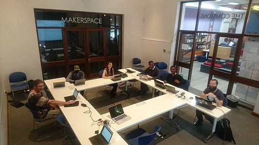 Attendees at the Monthly Cape Town Wikipedia Workshop in May 2018.