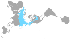 Шерстистый мамонт Поздний плейстоцен Dymaxion Biogeographic Distribution.png