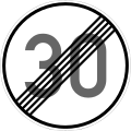 Zeichen 278-30 Ende der zulässigen Höchst­geschwindigkeit; bisher Zeichen 278-53