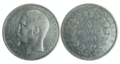 Pětifranková stříbrná mince s portrétem prezidenta Bonaparta, 1852