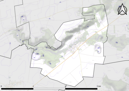 Carte montrant en couleurs le relief d'une commune