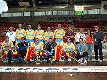 L'équipe d'Andorre de rink hockey prenant la pose en 2007