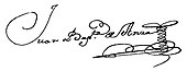 signature de Juan Bautista de Anza