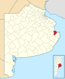 location of Tordillo Partido in Buenos Aires Province