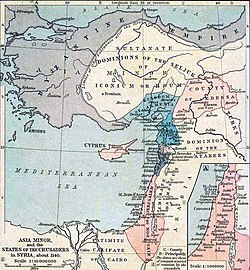 A Közel-Kelet térképe 1140 körül