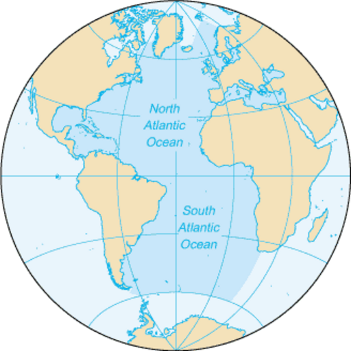 Map of a Arctic Ocean