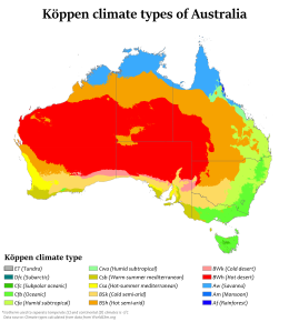 Koppen climate types of Australia Australia Koppen.svg