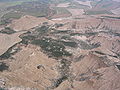 Cultivos y zonas desertizadas, sometidas a fuertes procesos de erosión, en Bardenas Reales (Navarra).