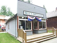 Exterior of a dry goods store with a Western-style false front in Burnaby Village Museum, British Columbia, Canada Bells Dry Goods Store, Burnaby, BC 01.jpg