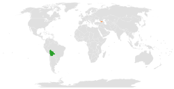 Map indicating locations of Bolivia and Georgia