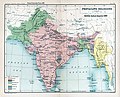 1909 Prevailing Religions, map of the British Indian Empire, 1909, showing the majority religions based on the Census of 1901