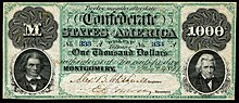 First series $1,000 banknote. Uniface. Inscribed "Twelve months after date".