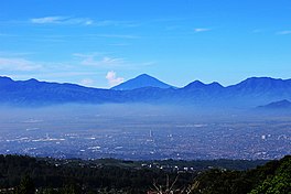 View of the site where Lake Bandung used to be, now the Bandung Basin.