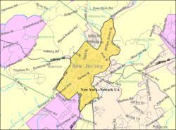 Карта Бюро переписи Хакеттстауна, Нью-Джерси Интерактивная карта Хакеттстауна, Нью-Джерси