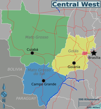 Map of Central West (Brazil)