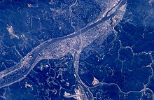 Satellite image of Charleston taken from the International Space Station Charleston West Virginia.jpg