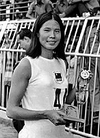 Chi Cheng (Foto: 1970) – 1968 gewann sie Olympiabronze – hier ausgeschieden als Fünfte des sechsten Vorlaufs