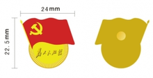 Badge worn by party members Chinese Communist Party member badge diagram.png