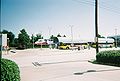 DART Buses and TRE Train awaiting departures from South Irving station (2007)