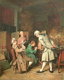 E. Meissonier, Els «amateurs» de pintura. 1860. Musée du Louvre.