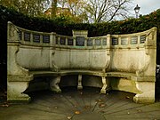 External semicircular stone war memorial by Inigo Triggs, c. 1920