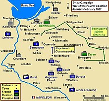 Battle of Eylau Campaign Map, Jan.-Feb. 1807