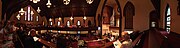 Panoramic sweep of the interior of the First Baptist Church of Wilmington, North Carolina.