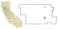 カリフォルニア州におけるグレン郡（左図）およびウィローズの位置の位置図