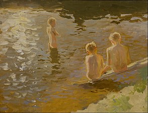 Bathing Boys, by Jānis Valters, 1900