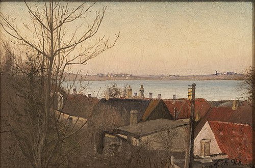 Udsigt over Sankt Jørgensbjerg og Roskilde fjord, 1921