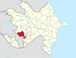 Map of Azerbaijan showing Lachin District