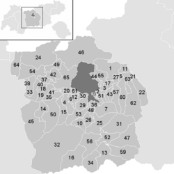 Poloha obce Innsbruck-vidiek v okrese Innsbruck-vidiek (klikacia mapa)