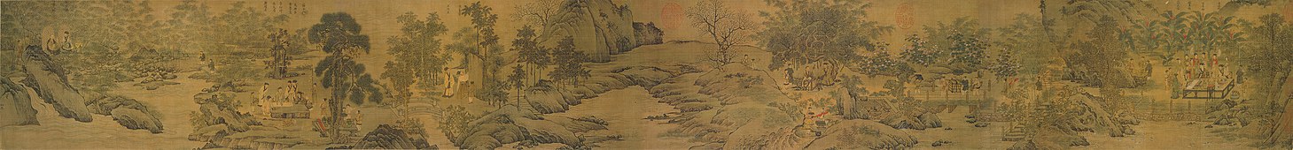 Bijeenkomst van literati in de westelijke tuin, handrol toegeschreven aan Liu Songnian, collectie Nationaal Paleismuseum[4]