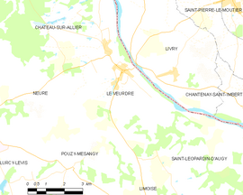 Mapa obce Le Veurdre