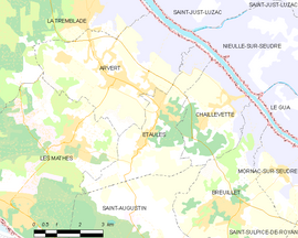 Mapa obce Étaules