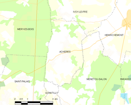 Mapa obce Achères