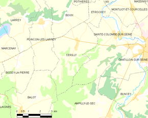 Poziția localității Cérilly