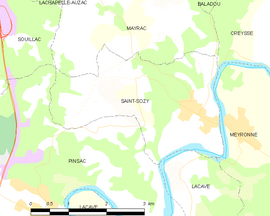 Mapa obce Saint-Sozy