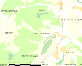 Mapa obce Mussey-sur-Marne