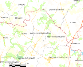 Mapa obce Saint-Georges-les-Landes