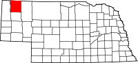 Locatie van Dawes County in Nebraska