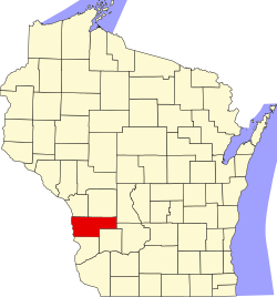 map of Wisconsin highlighting Vernon County