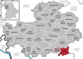 Poziția Neuhof a.d.Zenn pe harta districtului Neustadt a.d.Aisch-Bad Windsheim