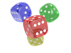 Colored dice with white background