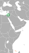 Location map for the Comoros and the State of Palestine.