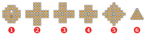 Varietăţi de forme la tabla de joc Solitaire